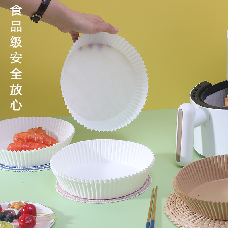 空气炸锅纸专用纸碗圆形油纸一次性家用烘培专用硅油纸防油纸碗
