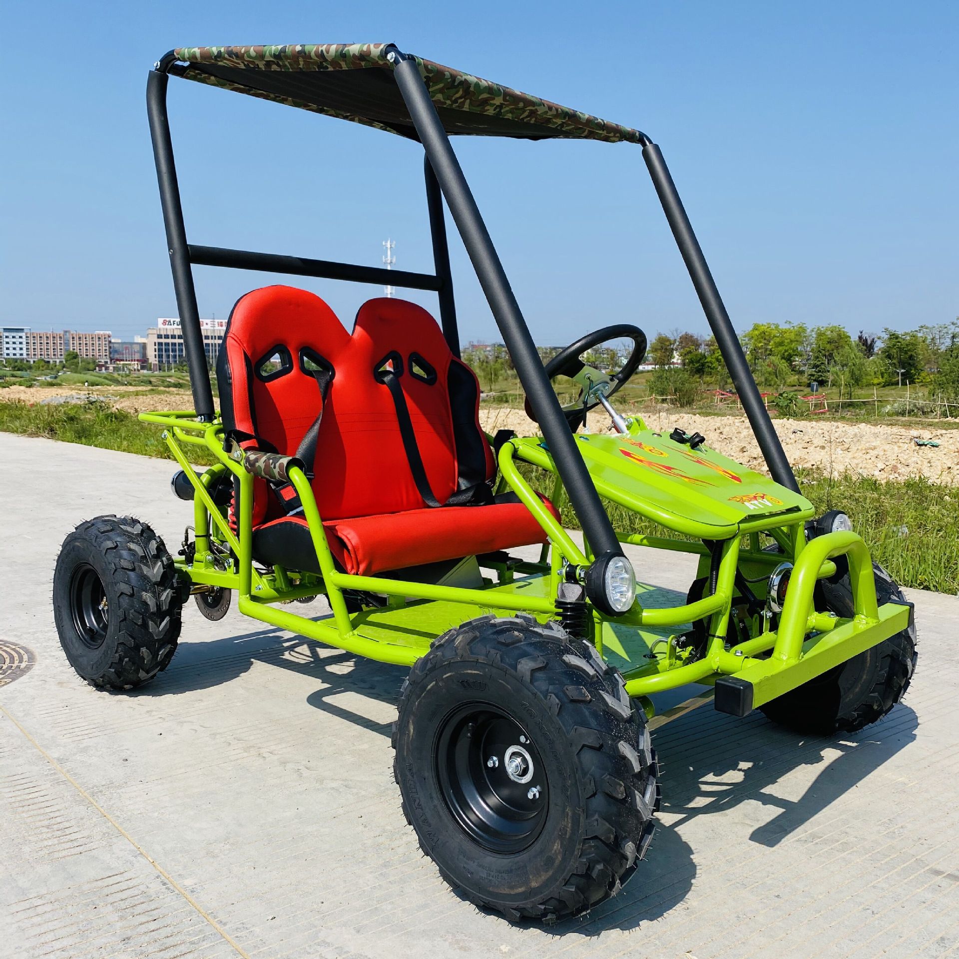 儿童卡丁车电动双人竞技漂移越野车游乐场户外场地汽油四轮沙滩车