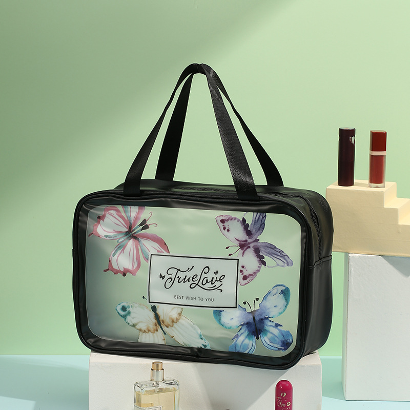 Special Interest Light Luxury Design Cosmetic Bag Butterfly Pattern Printing Wash Bag Multi-Style Portable Cosmetic Storage Bag