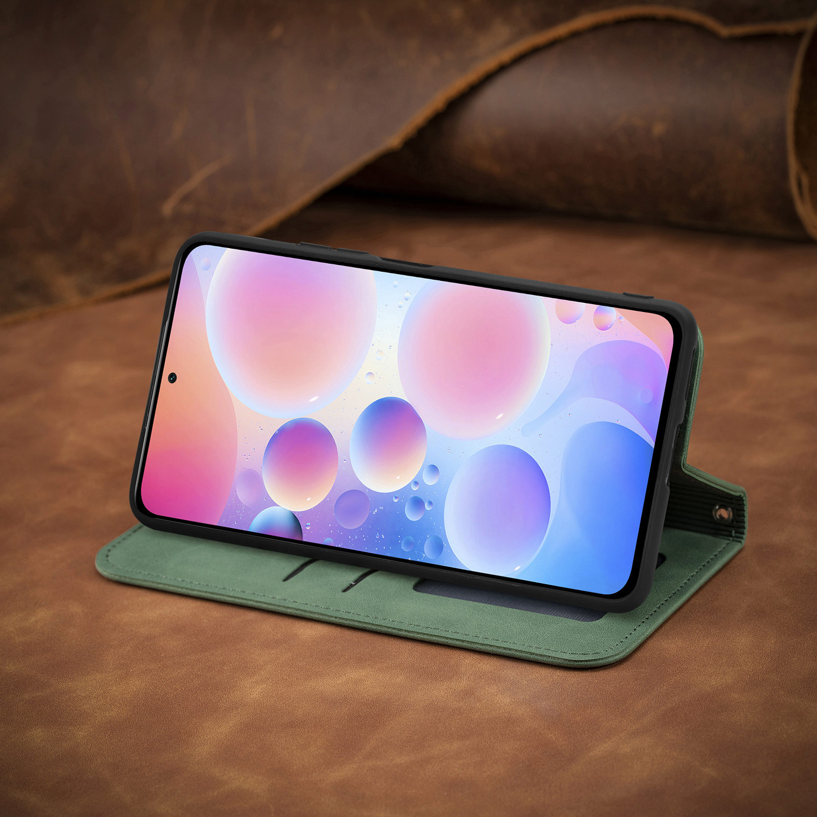 适用于红米k40手机壳 note10翻盖插卡皮套 小米10s对吸全包保护套