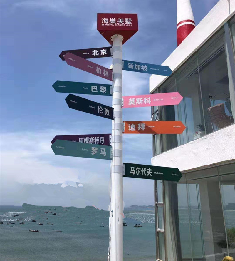 道具摄影导向牌指示牌定小区楼栋楼号指路牌道路指向牌景区公园