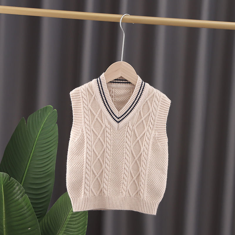 女童款马甲背心小童学院宝宝男孩毛衣风毛线针织儿童春秋男童中小