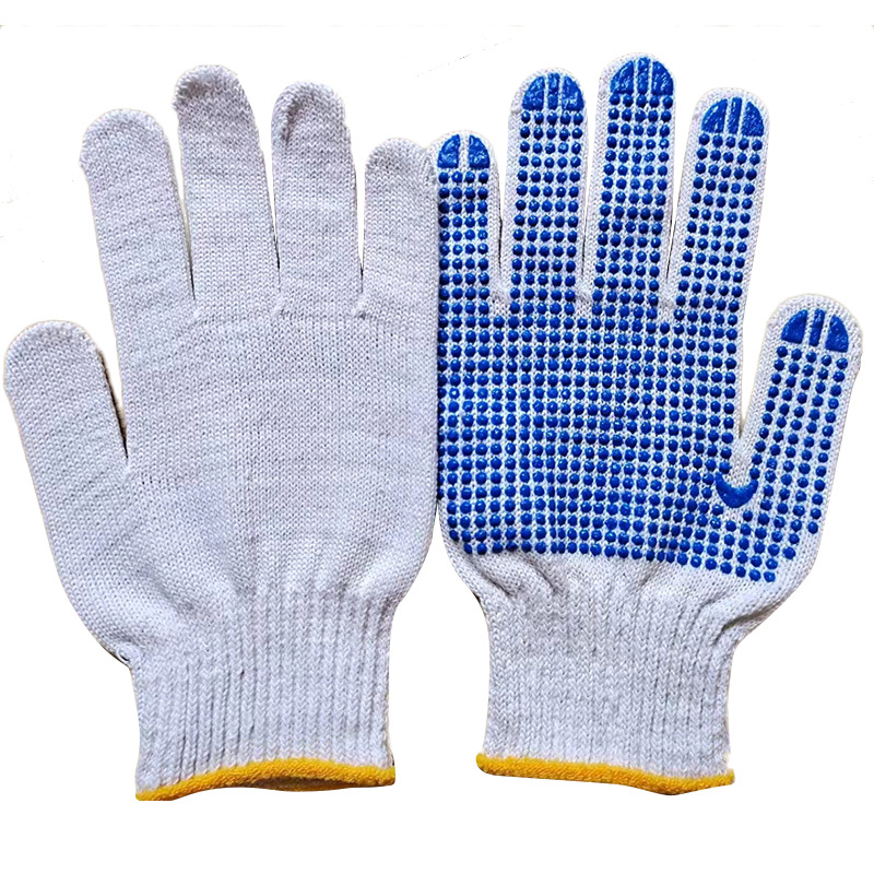 Factory Wholesale Bead Gloves Wear-Resistant Non-Slip Dispensing Ten-Pin Thickened Cotton Yarn Wool Spinning Point Plastic Work