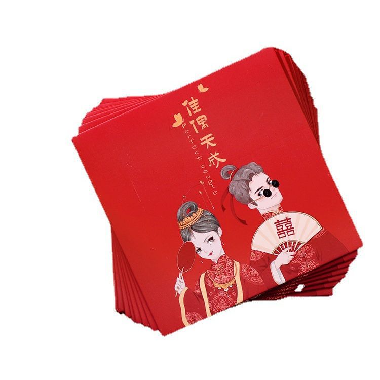 Wedding Red Packet Wedding Drip Red Pocket for Lucky Money Wedding Supplies Chinese Creative Cartoon Door Blocking