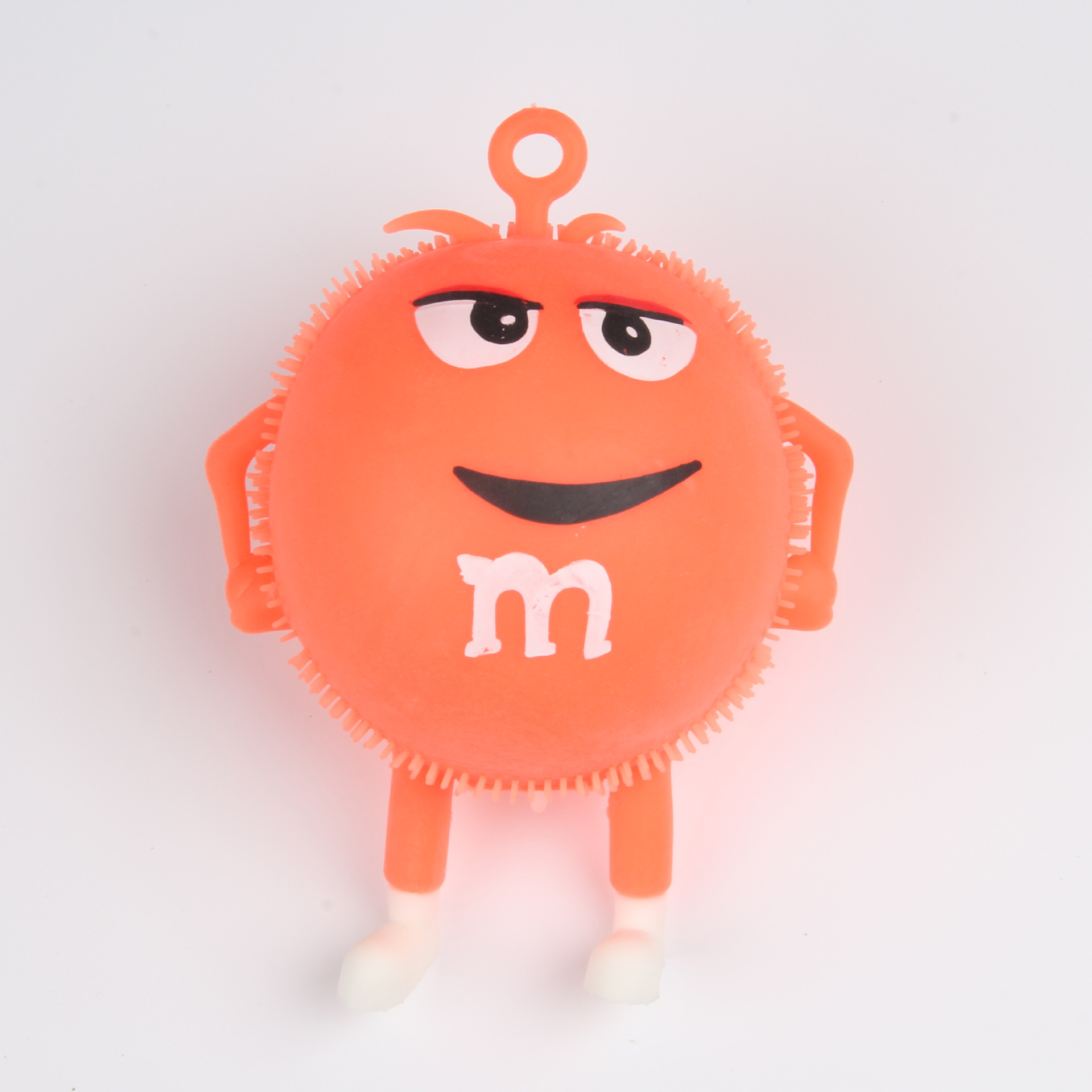 卡通逗哥充气发光毛球玩具手动发光塑胶捏捏乐玩具办公室解压玩具