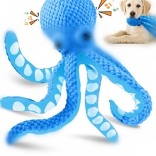 亚马逊热款狗狗宠物章鱼毛绒发声玩具  互动解闷耐咬章鱼玩具