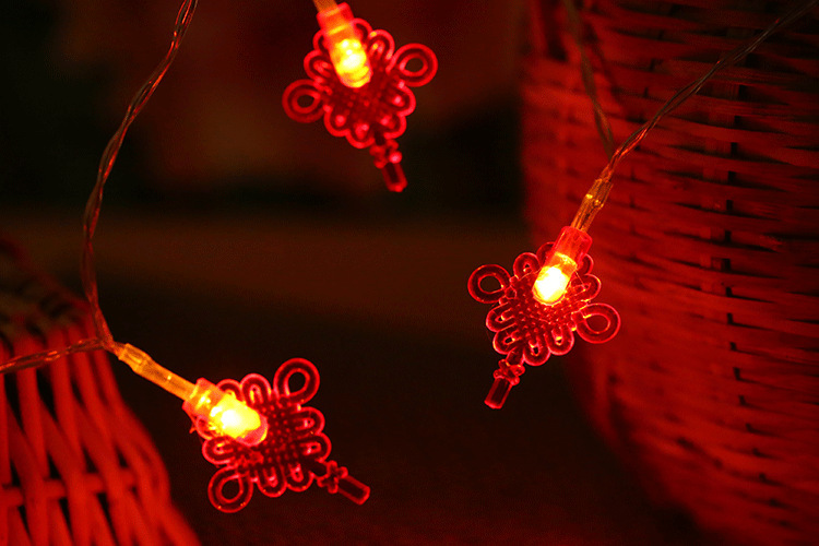 热销led灯串灯笼中国结彩灯串春节灯圣诞灯防水led彩灯星星灯闪灯