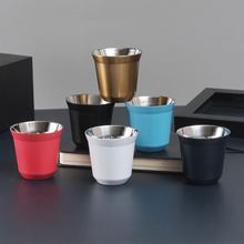 跨境外贸不锈钢小酒杯小容量便携保温杯双层隔热咖啡杯礼品茶水杯