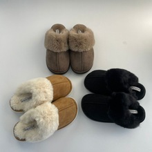 跨境棉拖秋冬季室内居家用防滑保暖加绒麂皮拖鞋冬季男款女款亚马