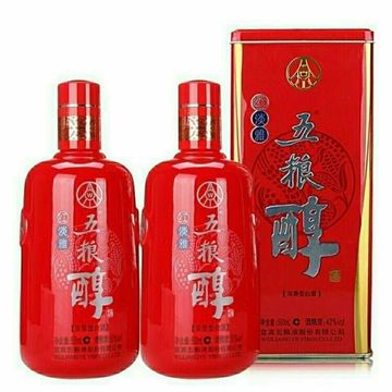 五粮醇红淡雅50度浓香型白酒铁盒装整箱6瓶送礼喜宴白酒批发-阿里巴巴