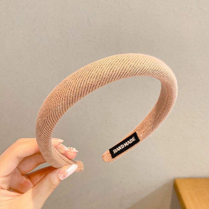 Milk Tea Coffee Color Series Headband Fashion Sponge Headband High Skull Top Hairpin Girl Twist Pearl Headband Japanese and Korean Hair Accessories