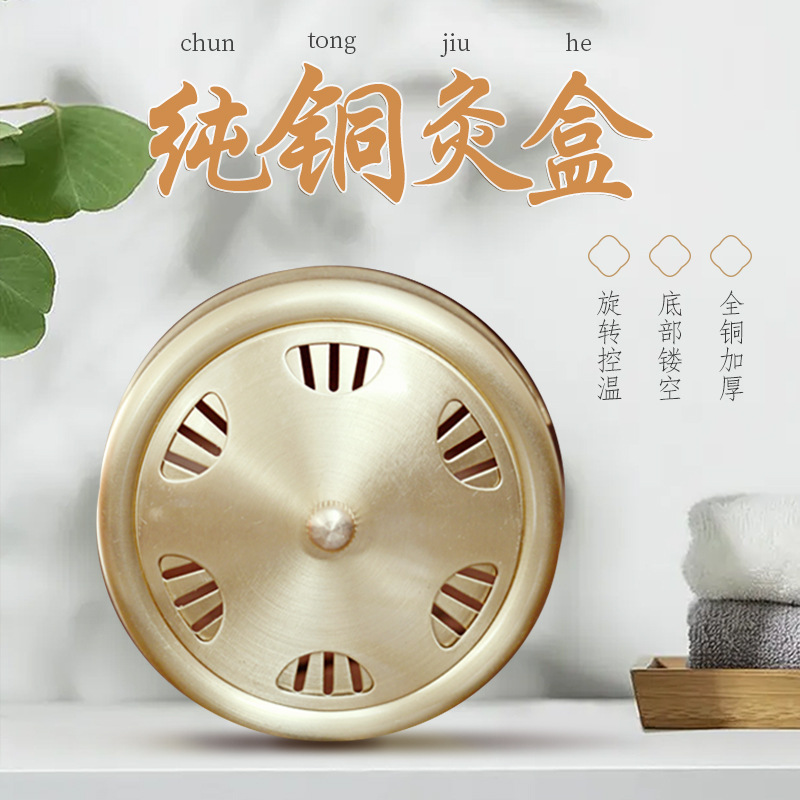 厂家直销加厚多孔全铜艾灸盒三档控便携式随身灸温灸仪器批发家用