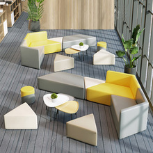 创意百变几何办公室会客休息区接待休闲大堂等候异形拼接沙发组合