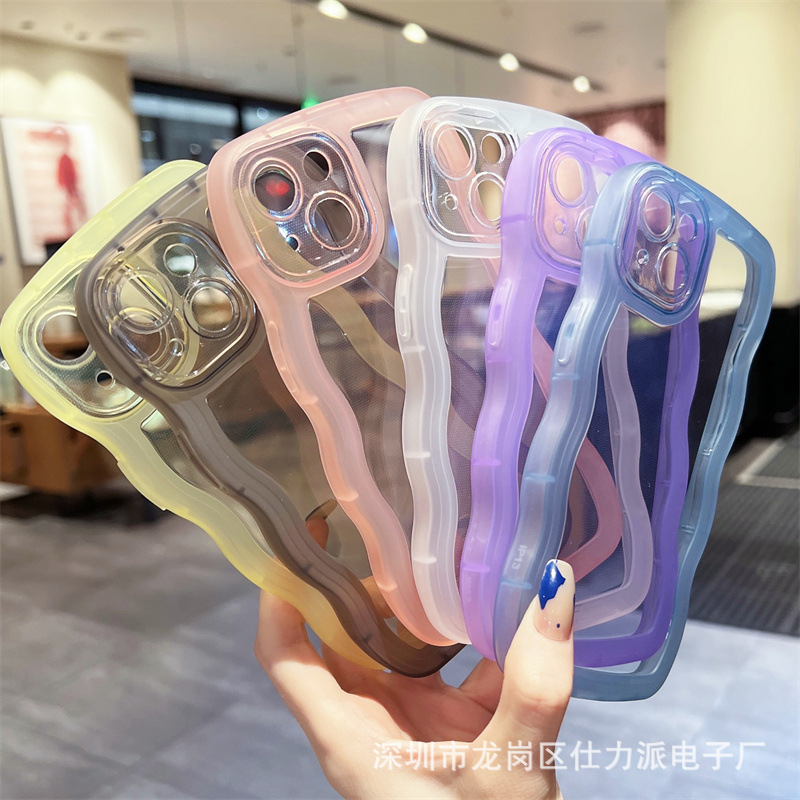 适用vivox10011大波浪手机壳iqoo z7x彩色边框s17e简约防摔保护套