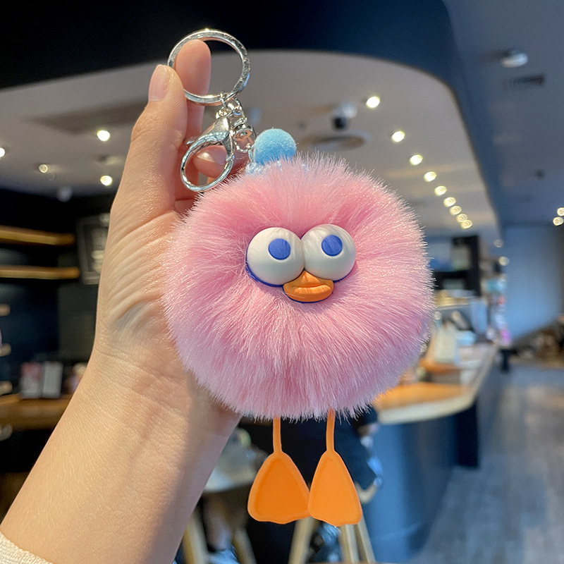 New Trending Cartoon Monster Plush Doll Keychain Promotion Crane Machines Small Gift Student Backpack Pendant