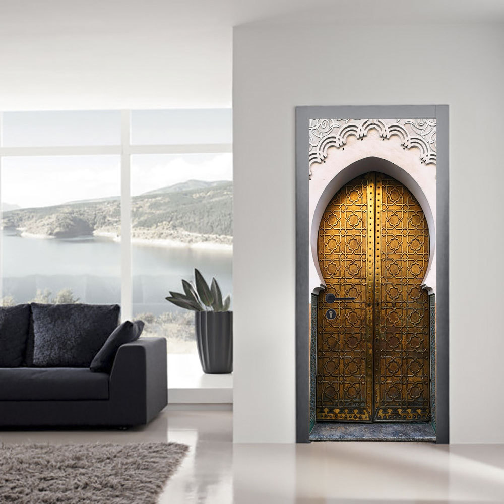 mmt014跨境文化创意拱门3d门贴个性木门家庭装饰墙贴纸翻新墙贴