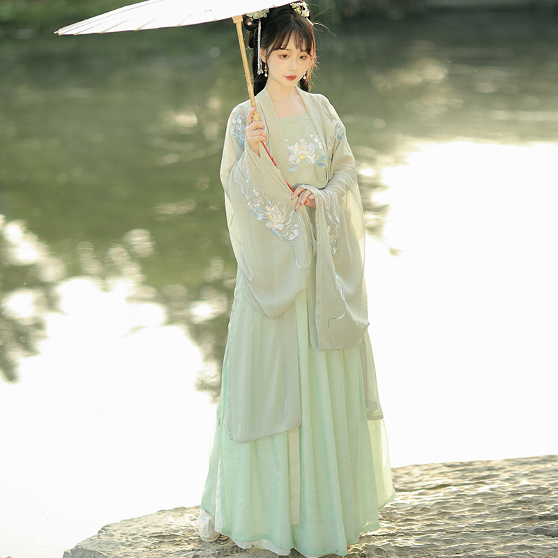 Spring and Summer New Ming-Made Super Ethereal and Flowy Waist-Length Hanfu Cross-Wear Women's Half-Sleeve Collar Shirt Fairy Ancient Style Han Chinese Clothing