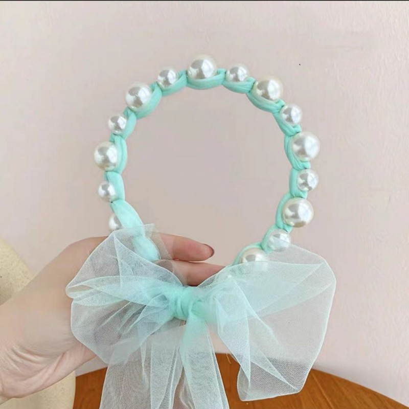 High-Grade Pearl Headband Light Luxury Internet Celebrity Elegant Hair Accessories Streamer Hair Tie Rope Pearl Headband in Stock Wholesale