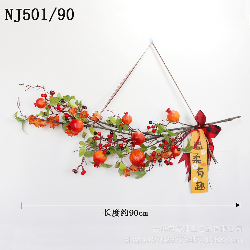 New Year Decoration New Year's Day Home Hanging Decoration Simulation Pomegranate Ribbon Bow Wall Hanging Moving into the New House Decorations