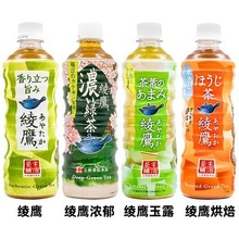 日本进口可口可乐绫鹰绿茶玉露烘焙浓味绿茶0卡无糖茶饮料525ml