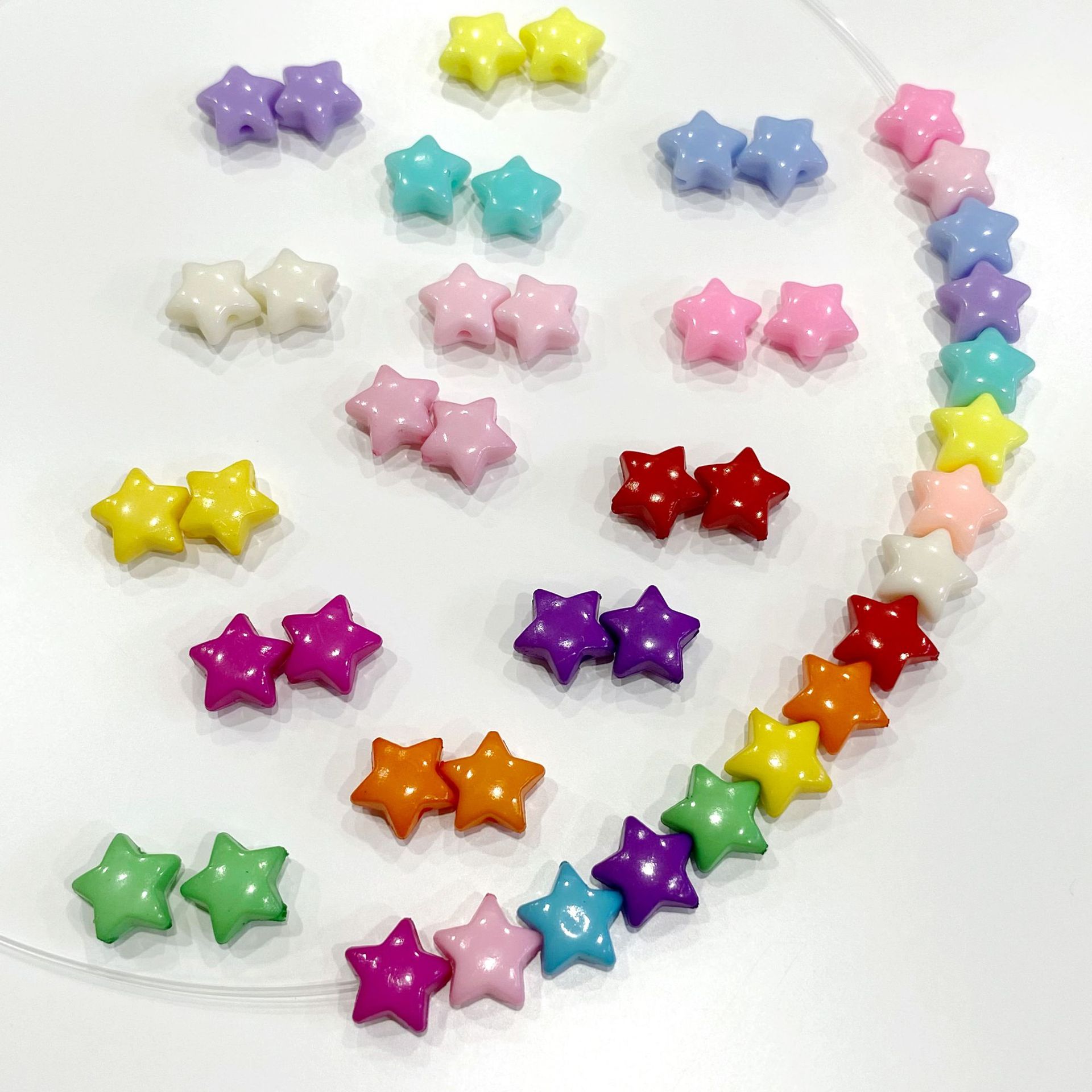 厂家直销亚克力五角星散珠串珠 diy手工编织儿童首饰玩具饰品配件