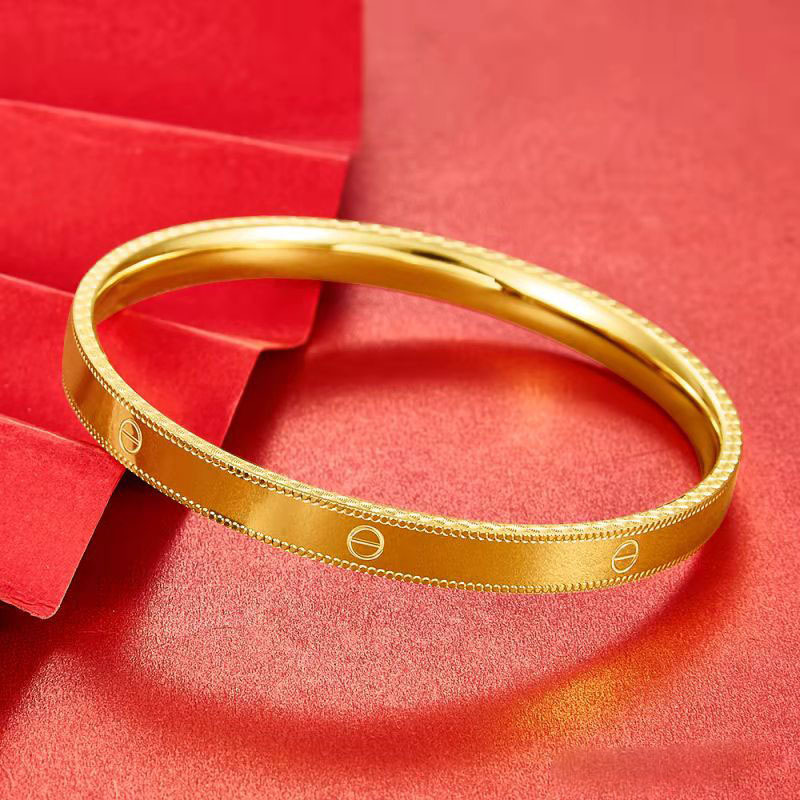 999千足金手镯5g工艺黄金手镯纯金女款手环生日礼物水贝黄金批发