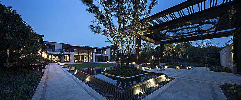 展示区景观廊架凉亭 新中式不锈钢入口廊架 售楼部园林钢结构回廊