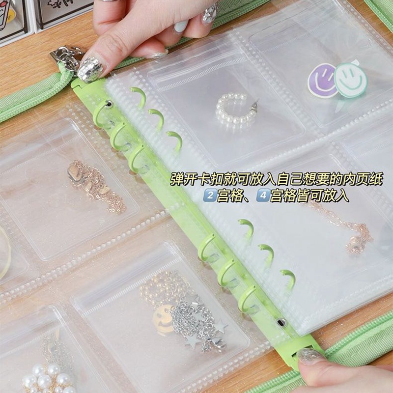 Convenient Zipper Dustproof Anti-Oxidation Earrings Necklace Bracelet Ornament Storage Book Transparent Snap Fastener PVC Ziplock Bag