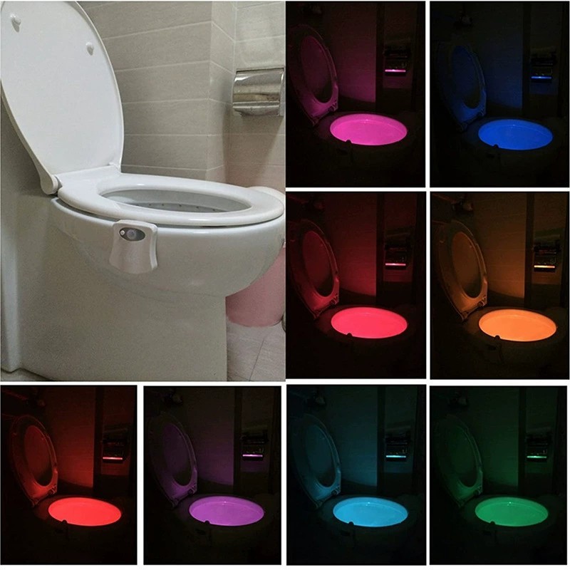 Cross-Border 8-Color Amazon Toilet Induction Lamp Hanging Human Toilet Induction Creative Led Color Luminous Lighting Lamp