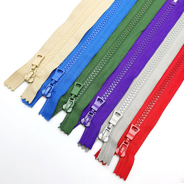 厂家可定制加工5号休闲服夹克辅料树脂拉链服装箱包帐篷注塑拉链