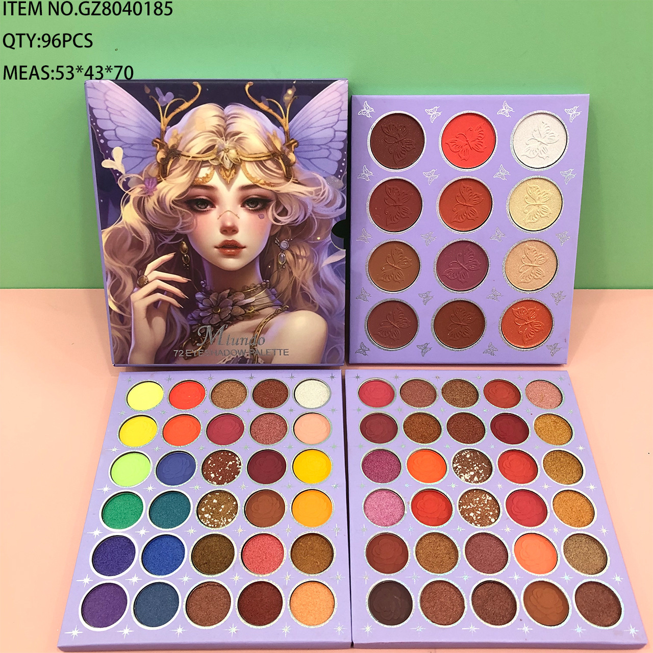 Foreign Trade Cross-Border Mlundo70 Color Shimmer Matte Mixed Boxed Paper Eye Shadow Easy to Color Eye Shadow Plate Makeup Wholesale