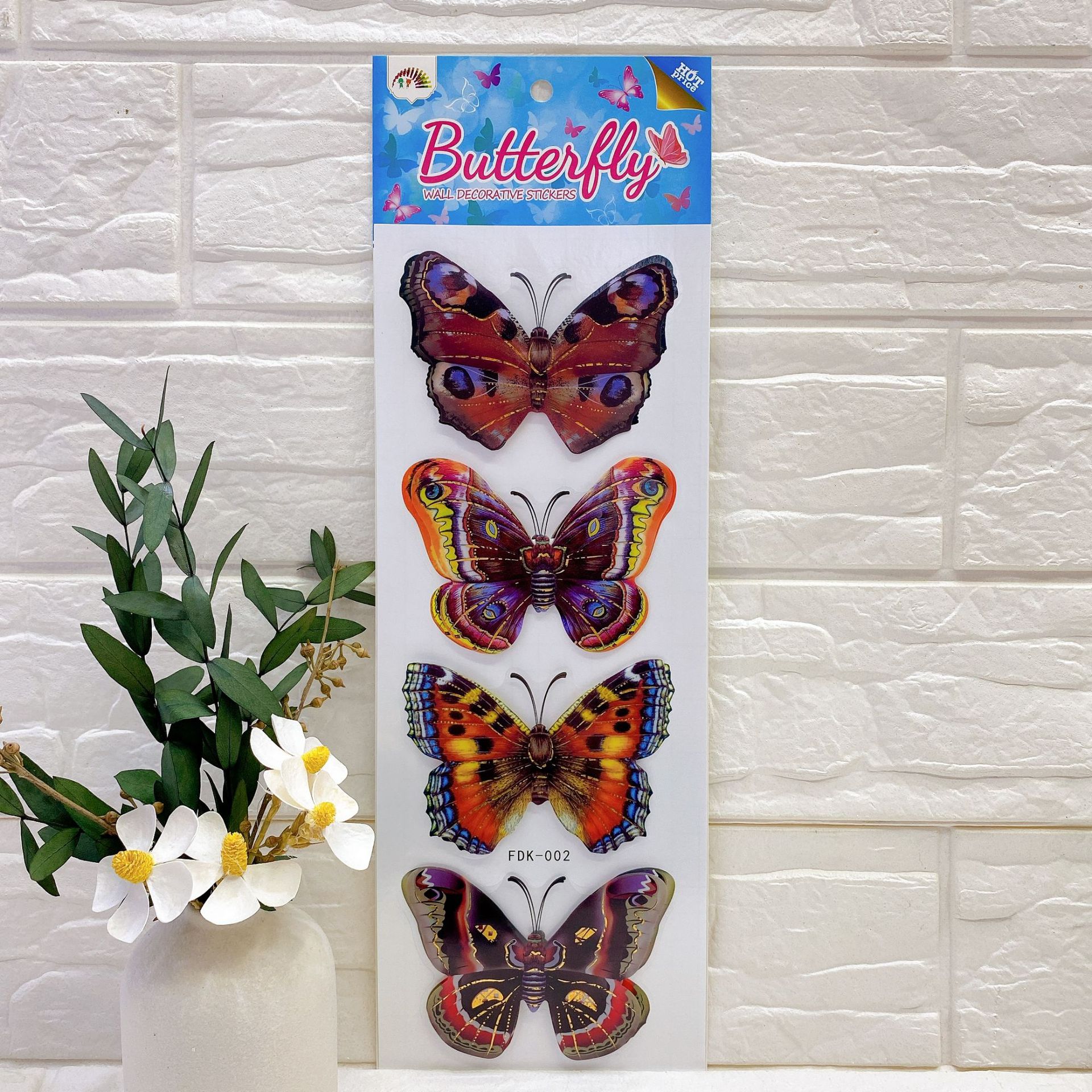 Gilding Four Butterflies Three-Dimensional Stickers Living Room Bedroom Wall Home Decoration Wall Stickers 3D Three-Dimensional Handmade Layer Wall