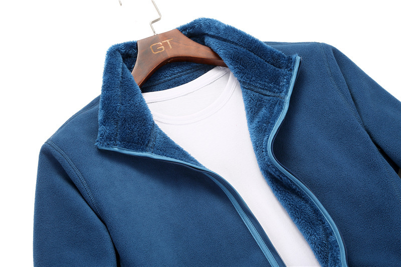 2021新款摇粒绒外套男女保暖加厚抓绒衣时尚休闲珊瑚绒双面穿上衣