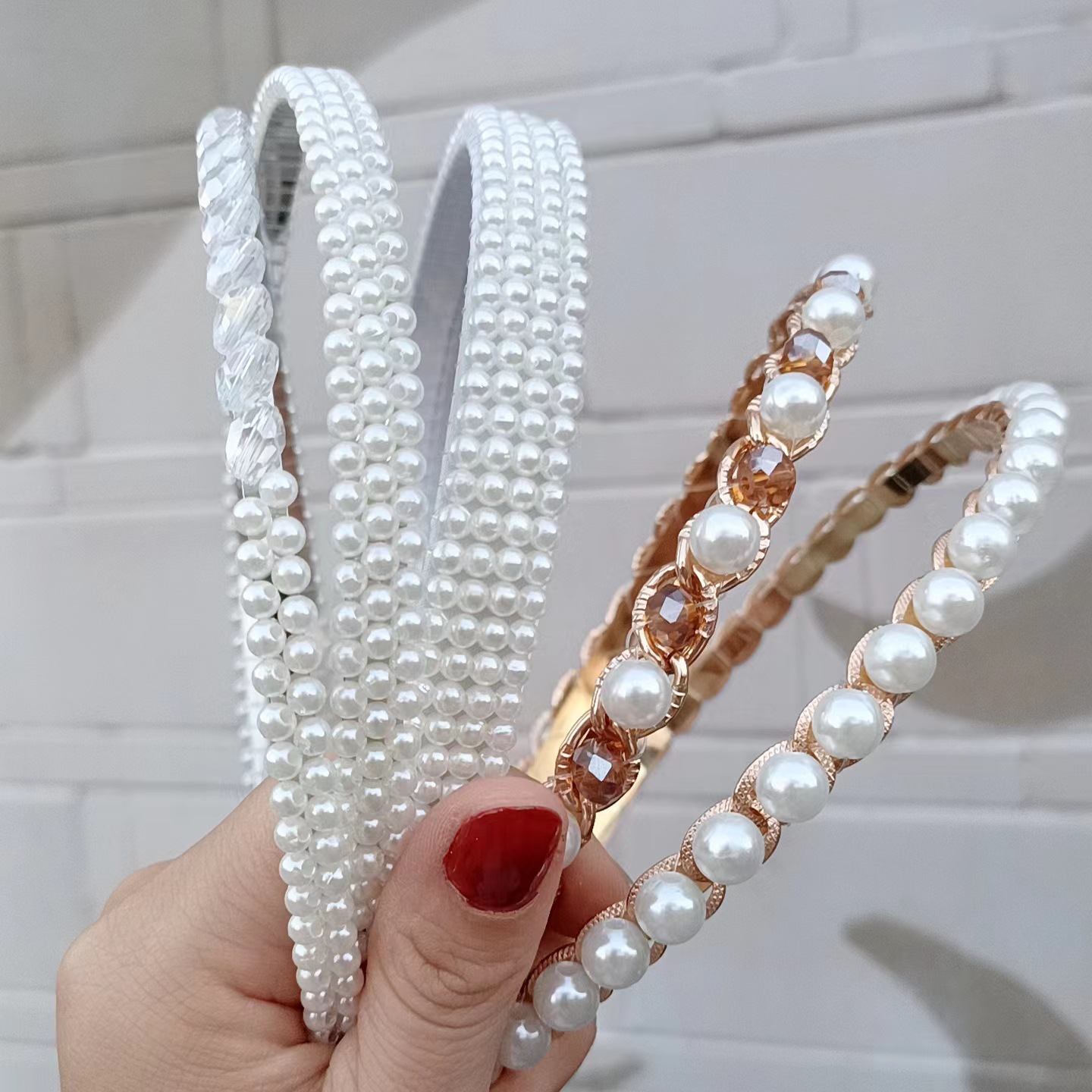 珍珠发箍新娘发饰编织珍珠打结麻花蝴蝶结皇冠头箍女头饰包邮批发