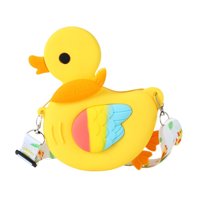 Winter New Silicone Children's Single-Shoulder Bag Silicone Little Duck Messenger Bag Rat Killer Pioneer Bag Bubble Music Decompression