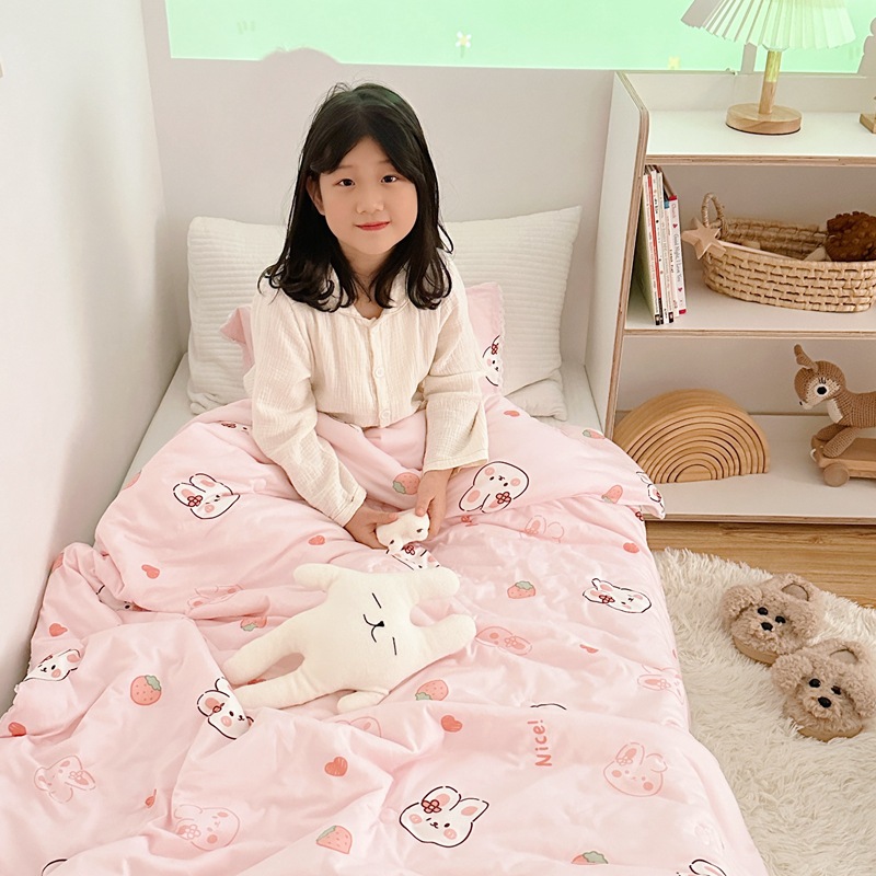 2024a Maternal and Child Grade Knitted Cotton Children Quilt Baby and Infant Student Dormitory Airable Cover Skin-Friendly Machine Washable