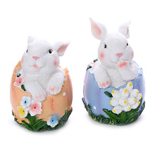 跨境新款复活节兔子树脂雕像装饰品收藏品春季家居装饰兔子蛋礼物