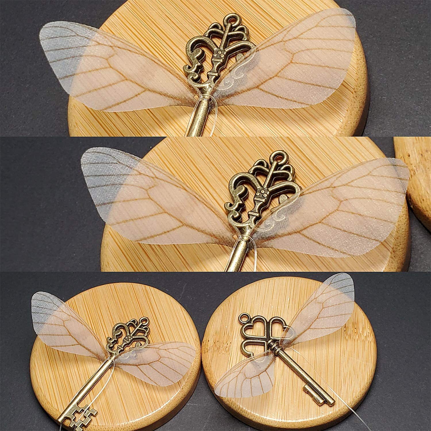 Cross-Border DIY Fashion Magic Flying Pendant Dragonfly Wings Exquisite Retro Key 4 Models Each 10 40 Sets