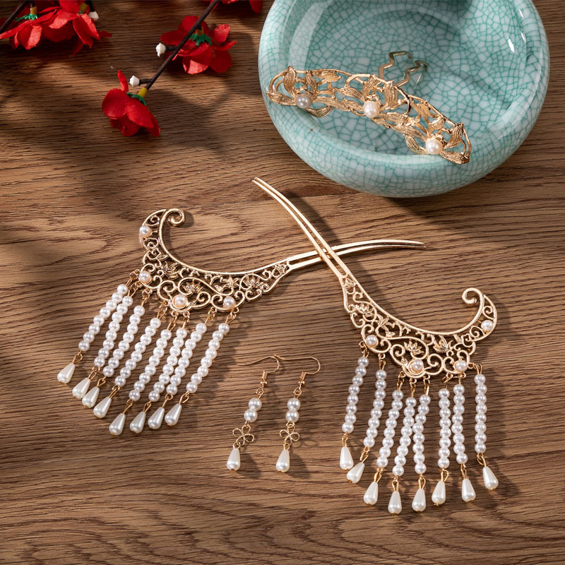 Han Costume Hairpin Accessories Tuinga Top Crown Hair Accessories Set National Style Tang Song Ming Antique Accessories Xiuhe Headdress Ancient Costume