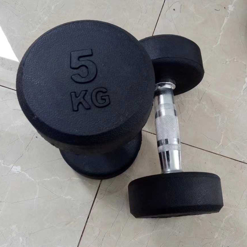 跨境批发家用男女士哑铃健身房各种重量包胶圆头固定健身器材哑铃