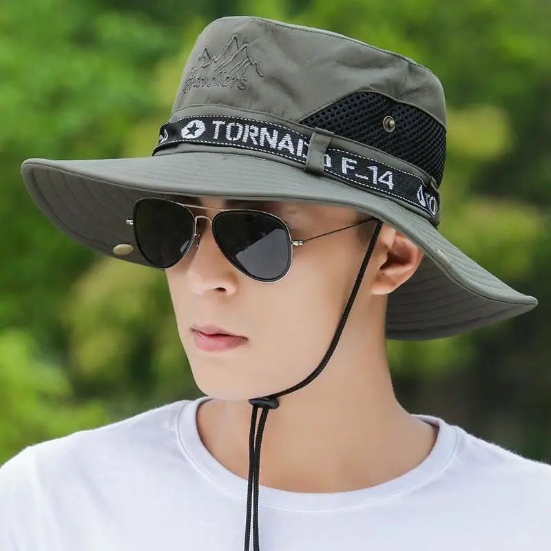 Men‘s Hat Factory Wholesale 2022 New Outdoor Sunshade Sun Protection Hat Big Brim Fishing Sun Hat