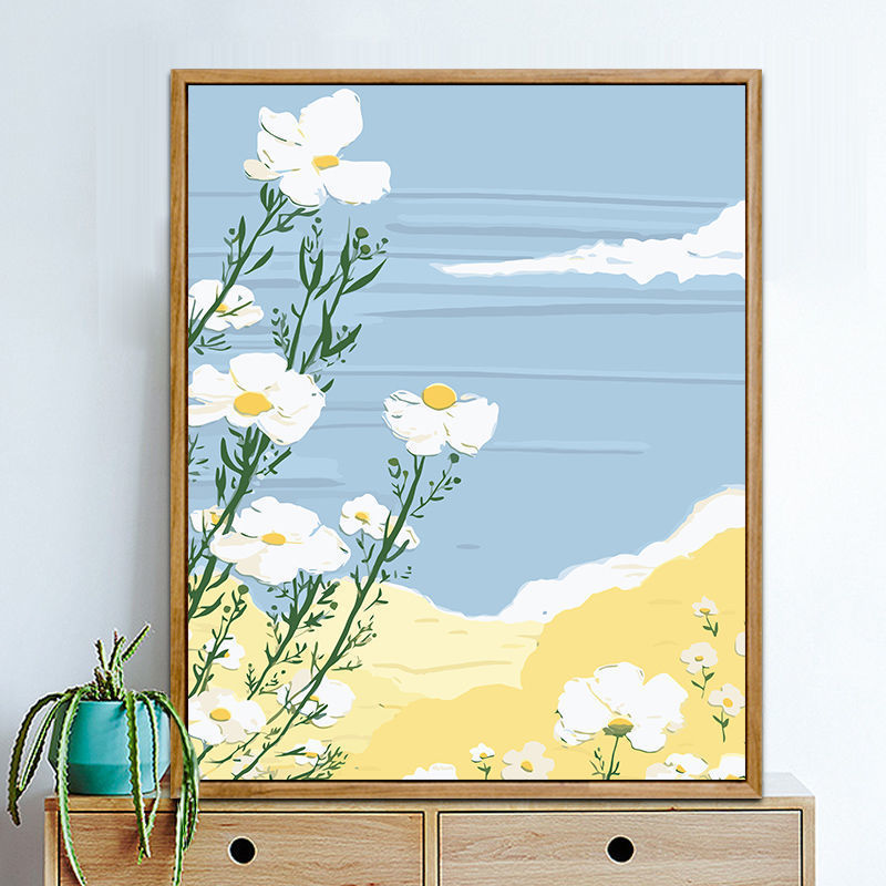 数字油画清新油彩画简单手绘填色画艺术立体填色唯美挂画-阿里巴巴