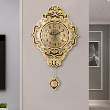 美式时钟复古静音客厅挂钟欧式家用创意轻奢钟表大号装饰挂墙挂表