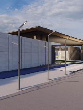 市电路灯6-12米市政工程路灯杆户外防水高低双臂路灯