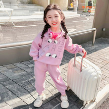 女童春秋套装2024新款洋气时髦儿童卫衣两件套春季女宝宝运动春装