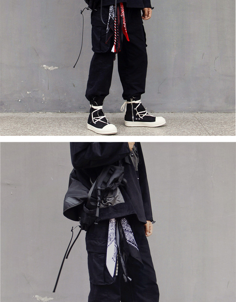 腰果花方巾裤链头巾女嘻哈hiphop潮人裤巾男女包包挂饰复古风飘带