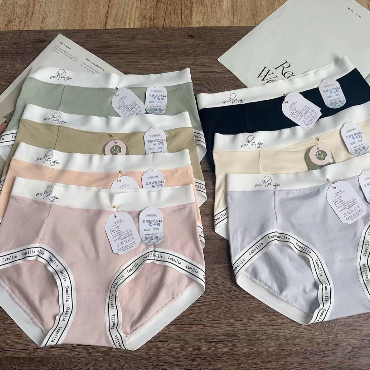 7806#50支棉莫裸感无痕女士内裤批发 品牌尾货内裤广州批发林携娣