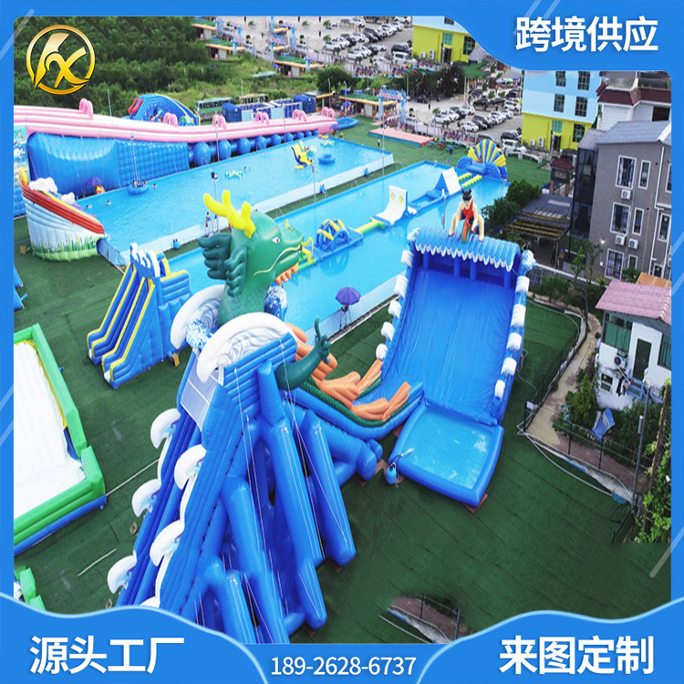 Large Outdoor Water Park Entrance Toy Bracket Swimming Pool Inflatable Pool Slide Amusement Equipment Manufacturer