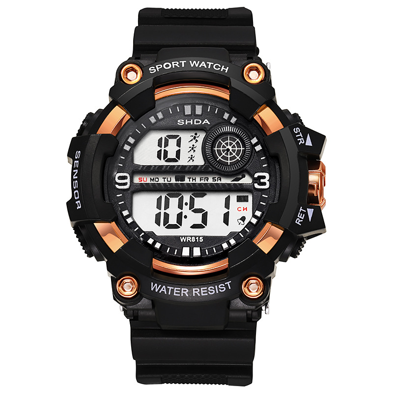 New Fashion Large Dial Student Electronic Watch Wholesale Simple Trend Luminous Alarm Clock Sports Waterproof Watch