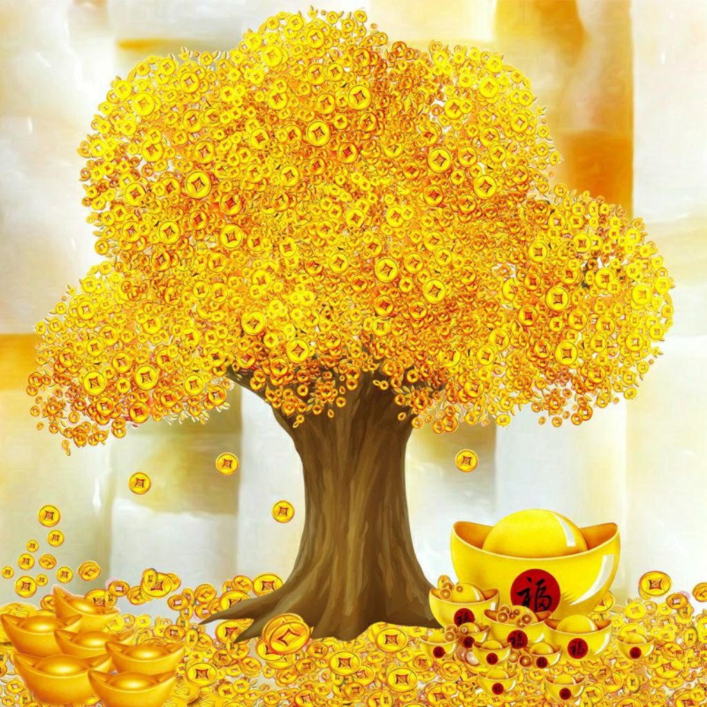 2021年装饰画满钻外贸diy发财树厂家销售